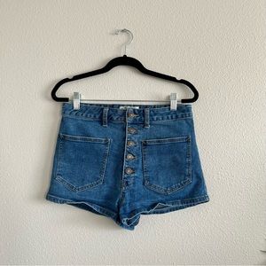 Free People | Button Up Denim Shorts